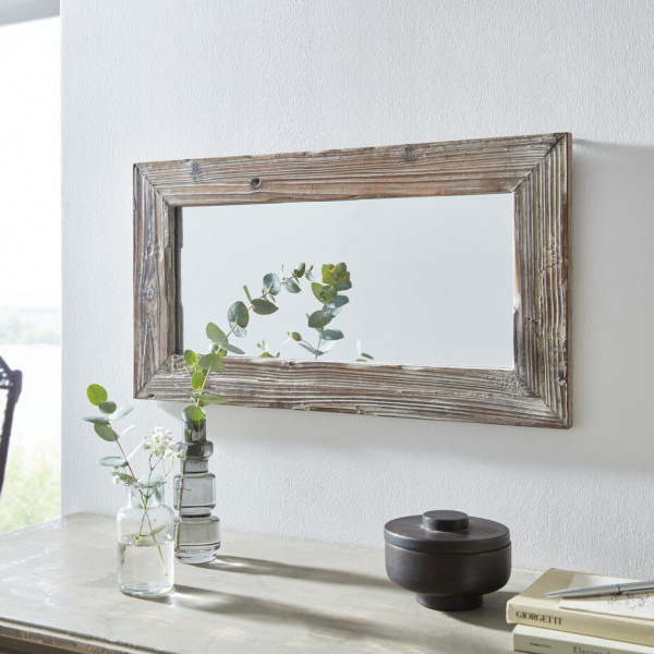 Wandspiegel Spiegel rustikaler Holzrahmen